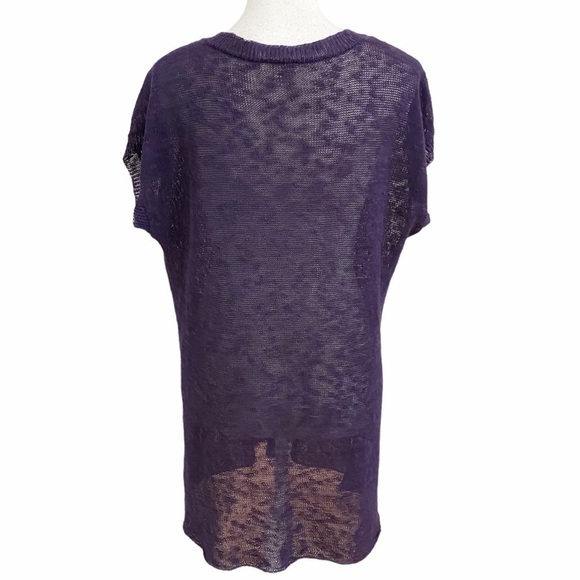 Eileen Fisher Purple Short Sleeve Tee - Picture 3 of 8